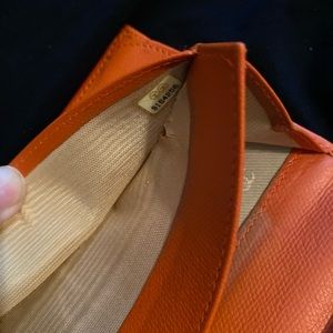 CHANEL orange pre-owned Chanel Coco button leather long bifold wallet
